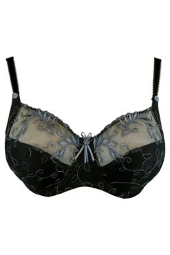 Imogen Rose Embroidered Bra - Black/Platinum -Curve by Lingerie 229594 20230530111900