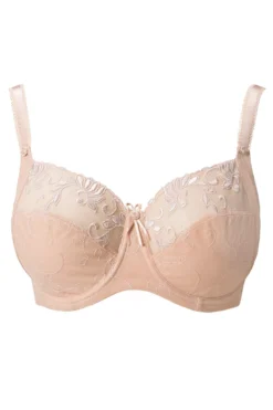Imogen Rose Embroidered Bra - Latte -Curve by Lingerie 229600 20201126154300