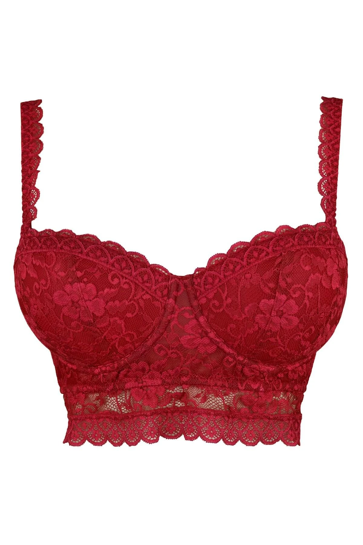 Rebel Strapless Longline Bra - Red 4 Rebel Strapless Longline Bra - Red - Image 4