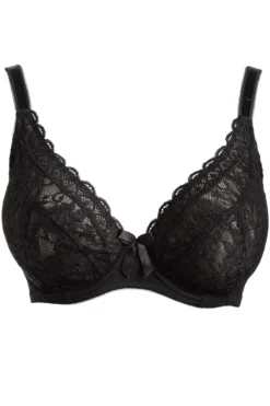Rebel Underwired Plunge Bra - Black -Curve by Lingerie 232667 20230613171700