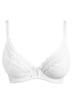 Rebel Underwired Plunge Bra - White -Curve by Lingerie 232719 20230628093800