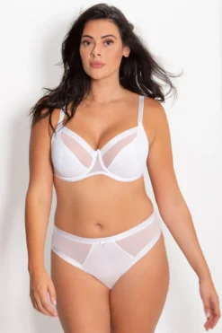Viva Luxe High Leg Brief - White -Curve by Lingerie 233254 20221116104500