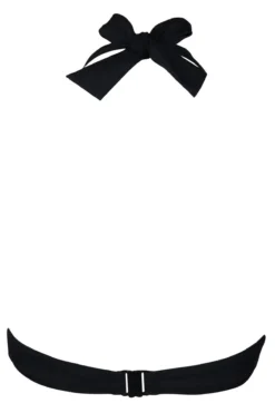 Splash Frill Halter Underwired Top - Black -Curve by Lingerie 235223 20220426105600