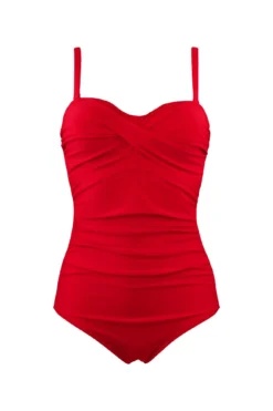 Santa Monica Strapless Control Swimsuit - Red -Curve by Lingerie 236219 20201126154900