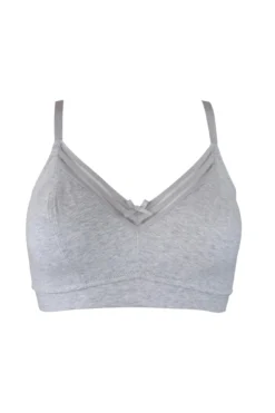 Twist Cotton Soft Non Wired Bra - Grey Marl 10 Twist Cotton Soft Non Wired Bra - Grey Marl -Curve by Lingerie 236790 20201126154900
