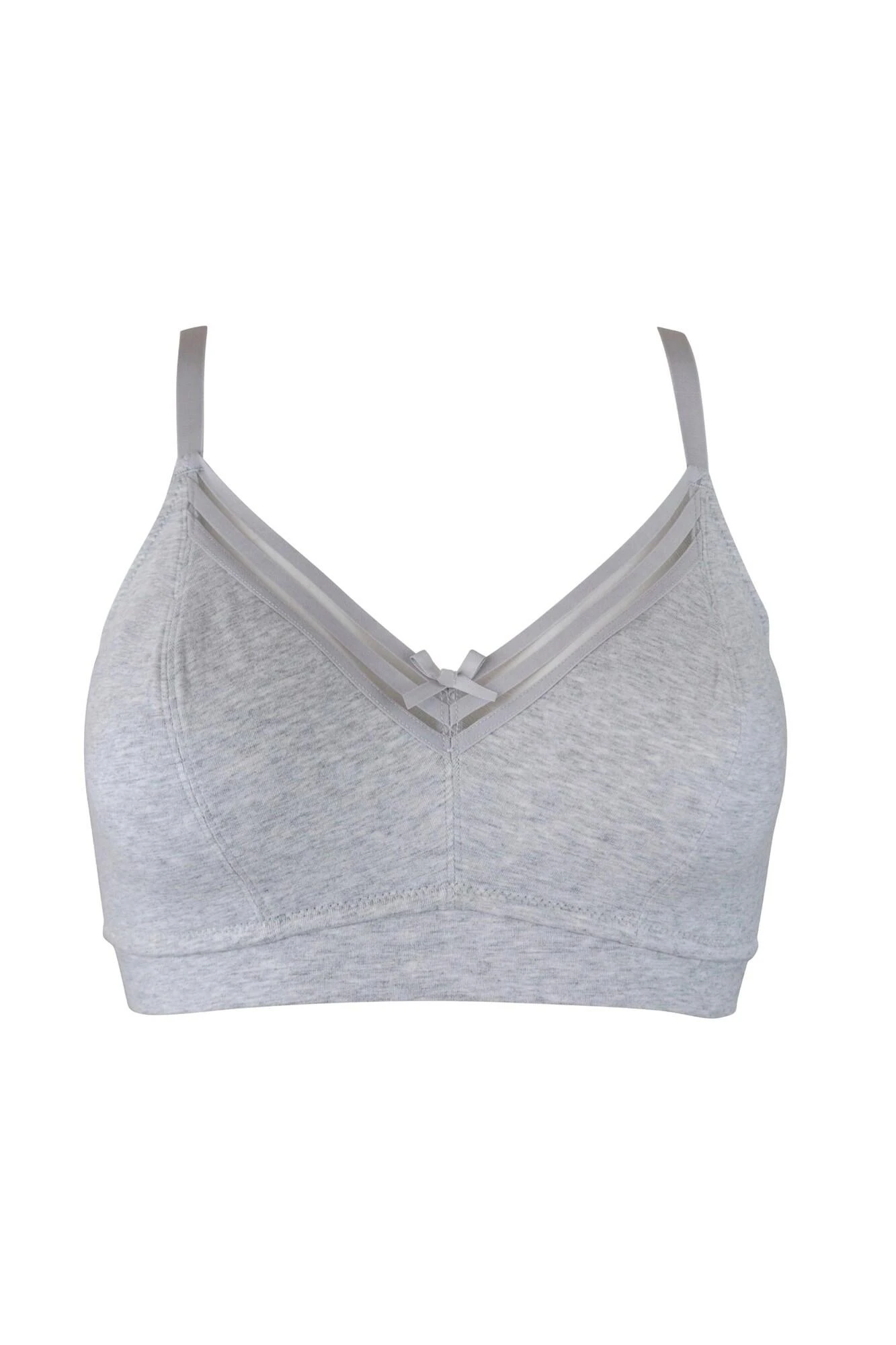 Twist Cotton Soft Non Wired Bra - Grey Marl 5 Twist Cotton Soft Non Wired Bra - Grey Marl - Image 5