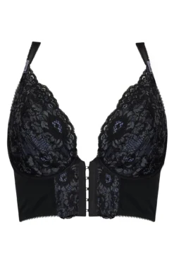 Opulence Front Fastening Underwired Bralette - Slate/Black 12 Opulence Front Fastening Underwired Bralette - Slate/Black -Curve by Lingerie 237167 20230222165300