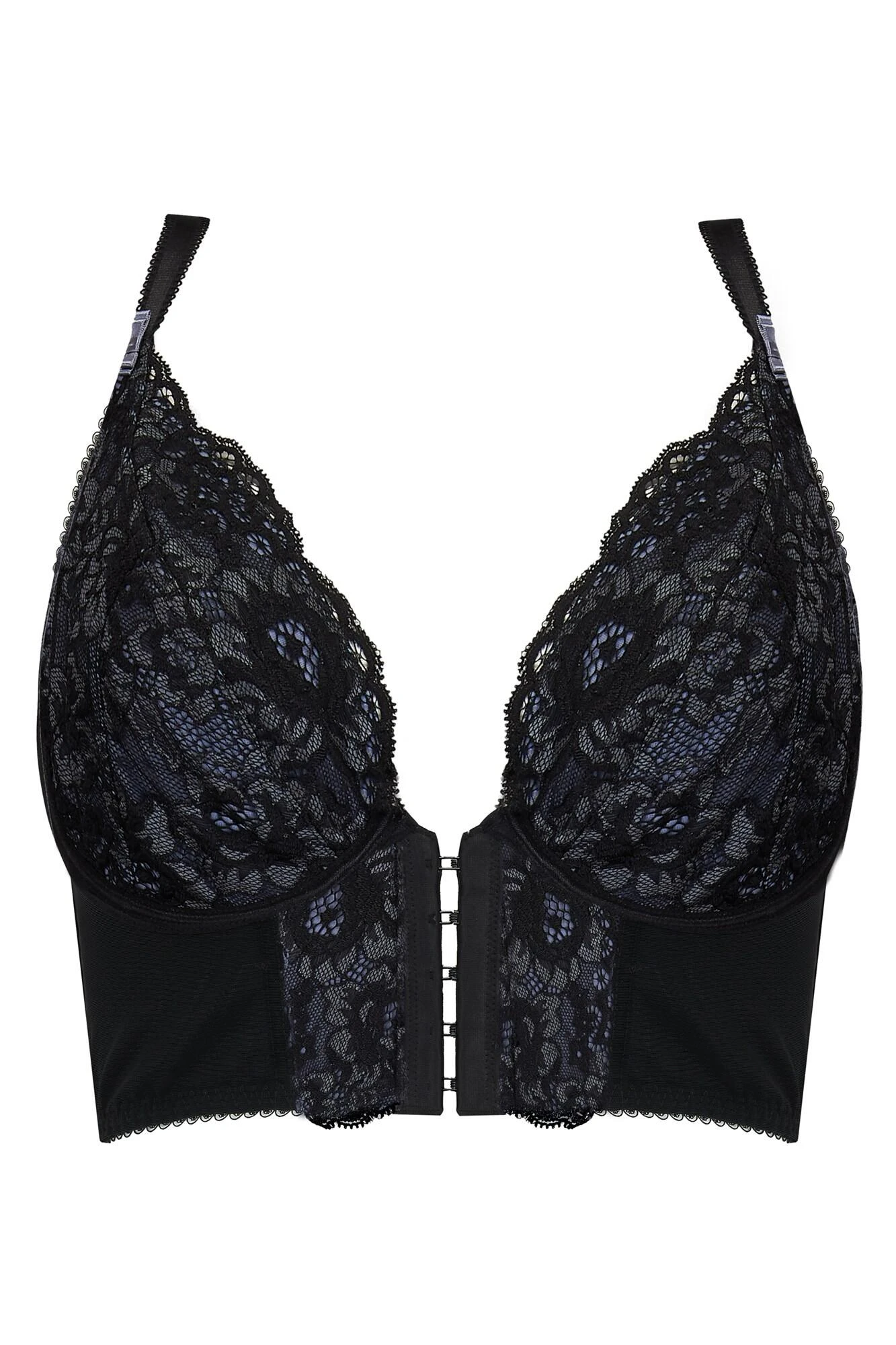 Opulence Front Fastening Underwired Bralette - Slate/Black 6 Opulence Front Fastening Underwired Bralette - Slate/Black - Image 6