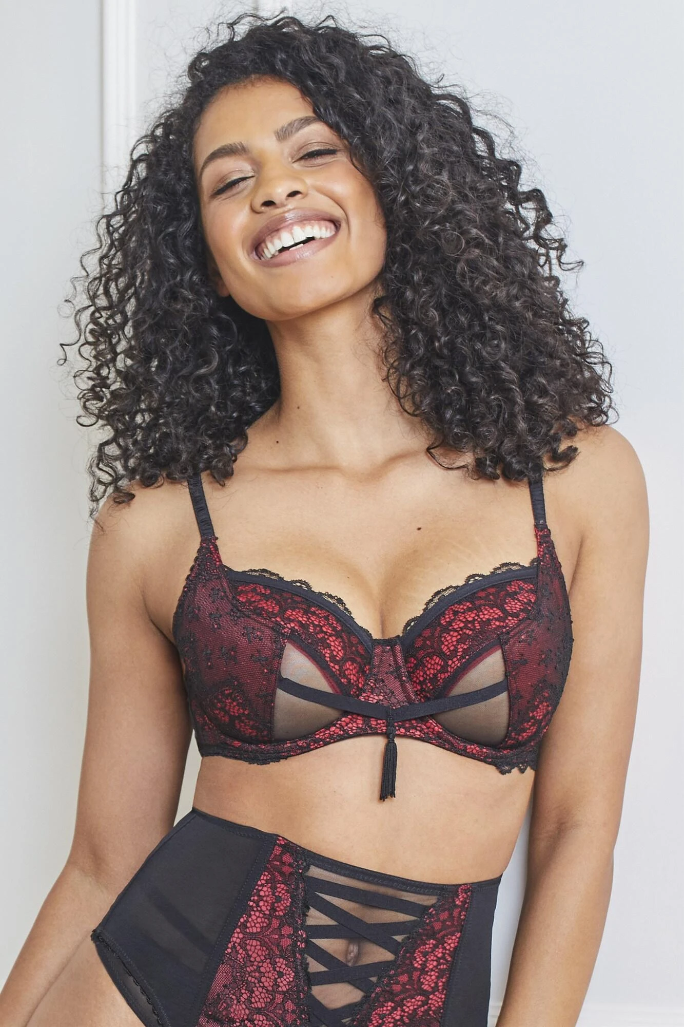 Imagine Underwired Bra - Black/Red 2 Imagine Underwired Bra - Black/Red - Image 2