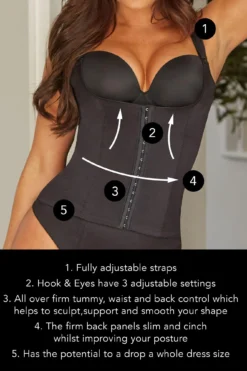 Hourglass Firm Control Back Smoothing Waist Cincher - Black -Curve by Lingerie 237880 20230412164700