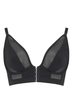 India Front Fastening Underwired Bralette - Black -Curve by Lingerie 239193 20230104144400