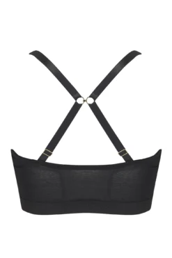 India Front Fastening Underwired Bralette - Black -Curve by Lingerie 239195 20230104144400