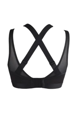 Energy Infinite Double Strap Lightly Padded Convertible Sports Bra - Black -Curve by Lingerie 239542 20211209154000