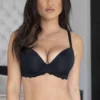 Forever Fiore Plunge Push Up Tshirt Bra - Black