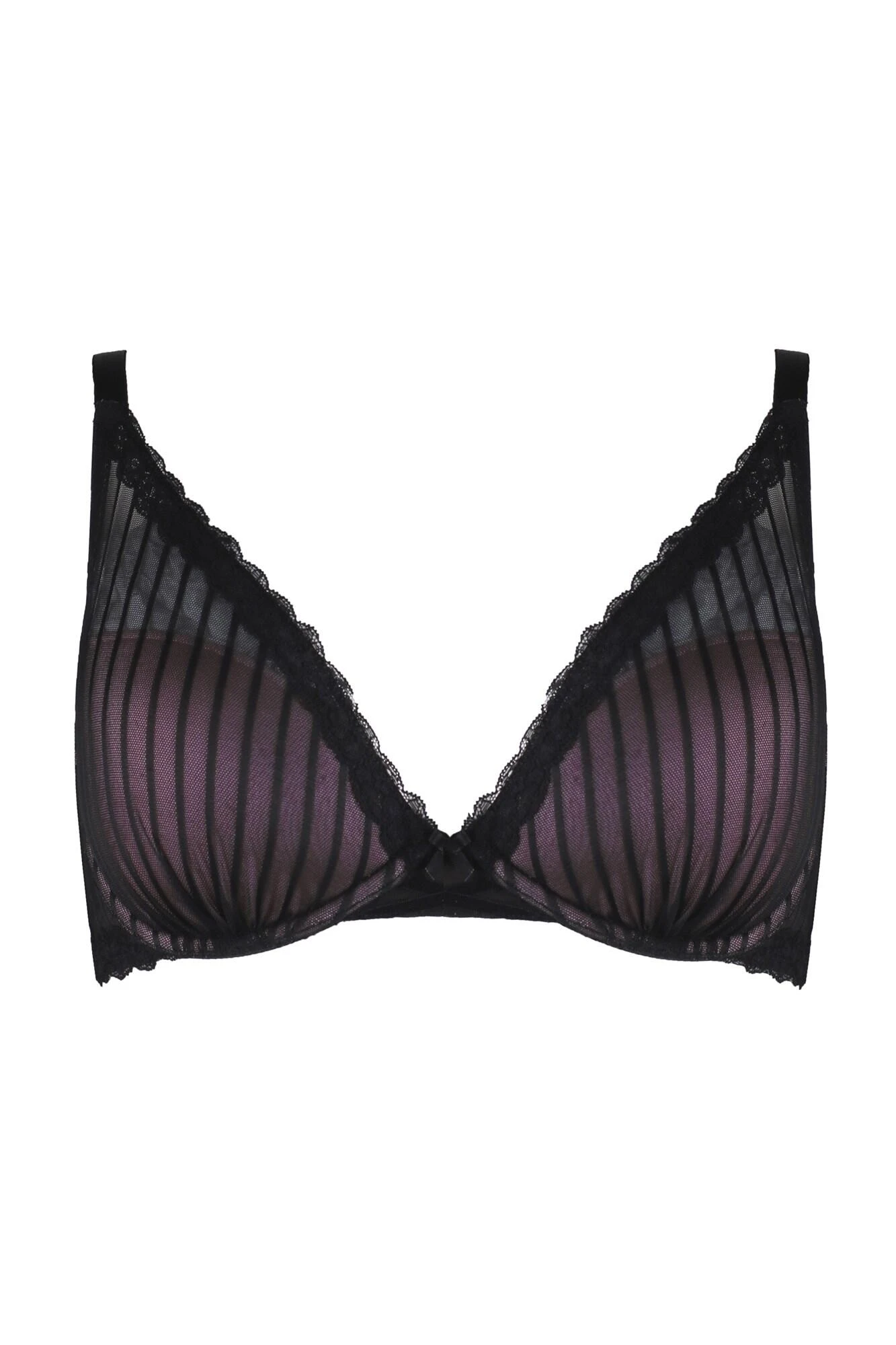 Luxe Linear Lightly Padded Bra - Black/Blush 4 Luxe Linear Lightly Padded Bra - Black/Blush - Image 4