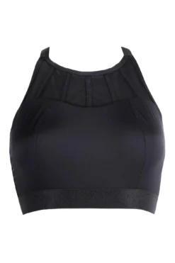 Energy Empress High Neck Padded Non Wired Sports Bra - Black -Curve by Lingerie 240361 20201217095600