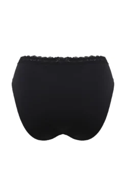 Luxe Linear High Leg Brief - Black/Blush -Curve by Lingerie 241184 20230425135000