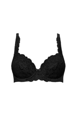 Forever Fiore Padded Plunge Bra - Black -Curve by Lingerie 241438 20210528162400