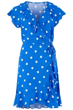 Textured Woven Wrap Beach Dress - Blue/White -Curve by Lingerie 242795 20210225113800