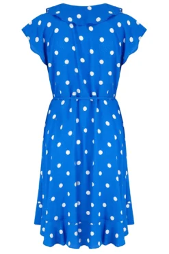 Textured Woven Wrap Beach Dress - Blue/White -Curve by Lingerie 242796 20210225113800