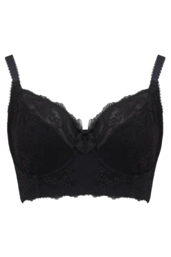 Flora Longline Underwired Bra - Black -Curve by Lingerie 243498 20230405164300