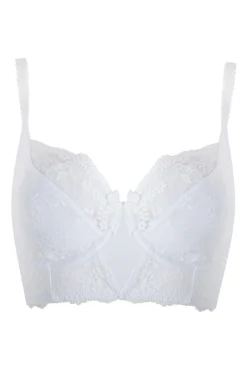 Flora Longline Underwired Bra - White -Curve by Lingerie 243500 20230522131000