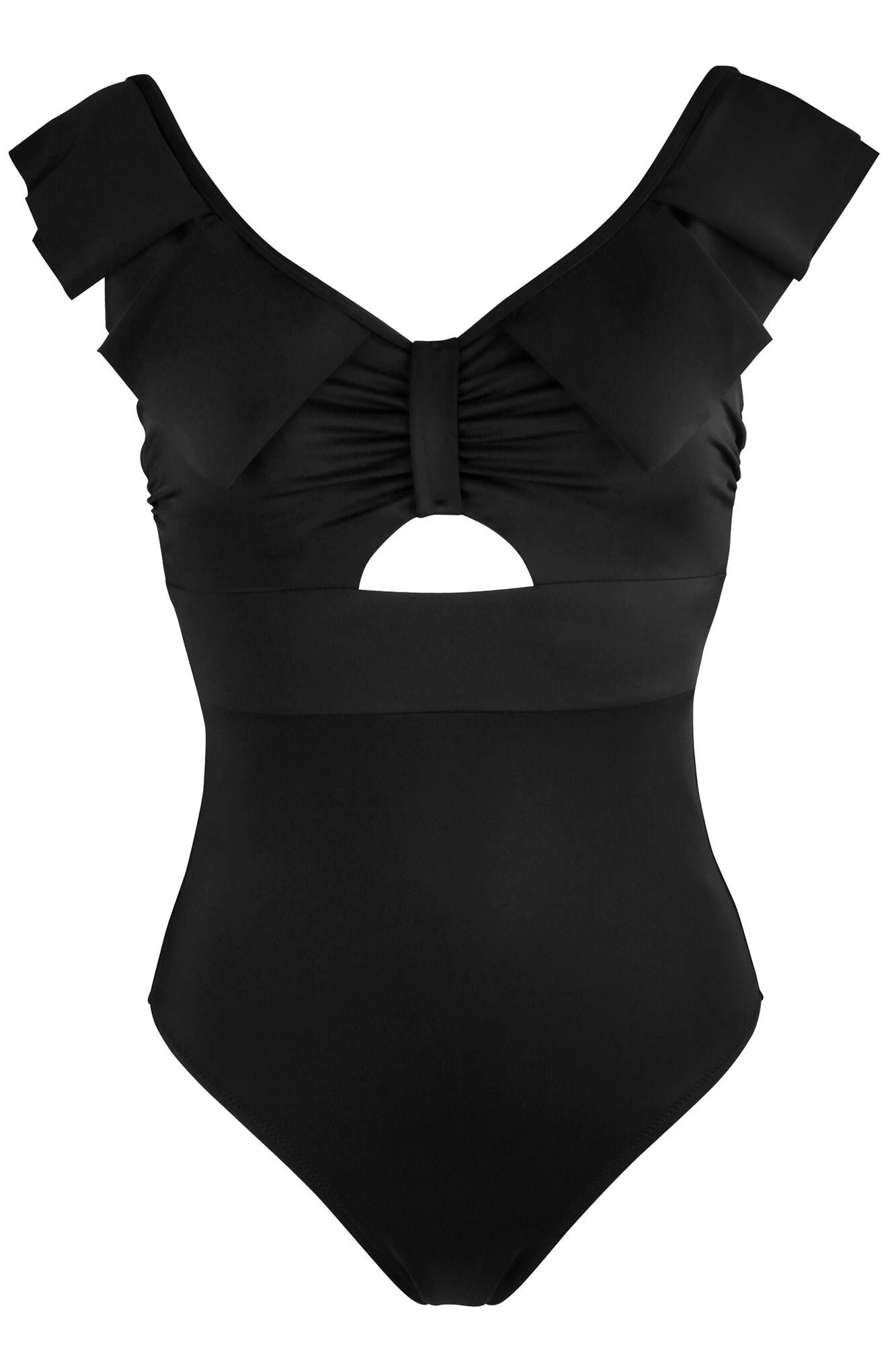 Space Frill Non Wired Swimsuit - Black 7 Space Frill Non Wired Swimsuit - Black - Image 7
