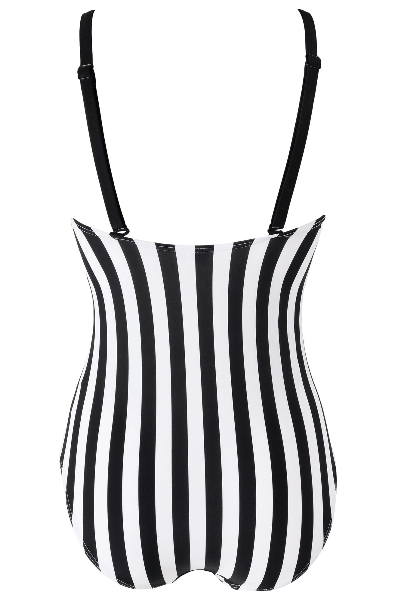 Stripe Panelled Control Swimsuit - Black/White 6 Stripe Panelled Control Swimsuit - Black/White - Image 6