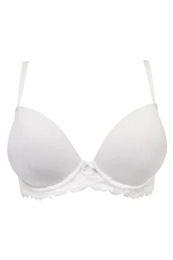 Forever Fiore Plunge Push Up Tshirt Bra - White -Curve by Lingerie 252336 20210505154100