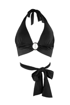 India Halter Wrap Top - Black -Curve by Lingerie 253235 20220519093100