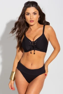 Sol Beach Underwired Rope Top - Black -Curve by Lingerie 254158 20210510120200