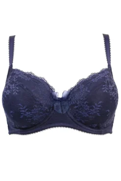 Flora Underwired Bra - Navy -Curve by Lingerie 257472 20210729103000