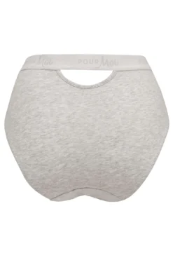 Love To Lounge Logo Cotton Deep Brief - Grey Marl -Curve by Lingerie 258900 20230526124900