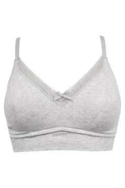 Love To Lounge Cotton Non Wired Bra - Grey Marl -Curve by Lingerie 259392 20230526121600