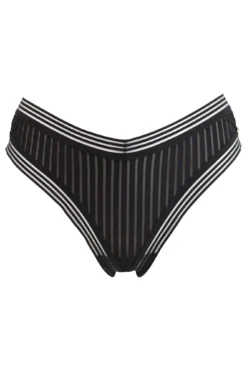 India Stripe V Brazilian Brief - Black 10 India Stripe V Brazilian Brief - Black -Curve by Lingerie 262995 20210923093200