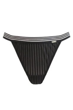 India Stripe Tanga Thong - Black -Curve by Lingerie 263003 20210923093200