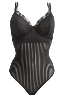 India Stripe Underwired Body - Black 14 India Stripe Underwired Body - Black -Curve by Lingerie 263010 20210923093300