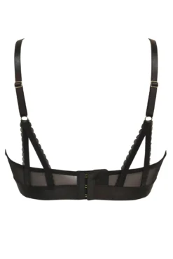 India Mesh & Lace Non Wired Bralette - Black -Curve by Lingerie 263017 20210923093400