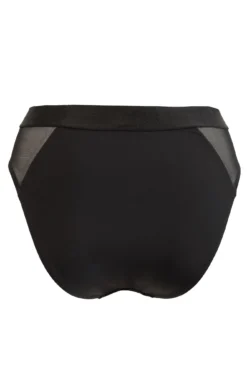 India Mesh And Lace High Leg Brief - Black -Curve by Lingerie 263022 20210923093500