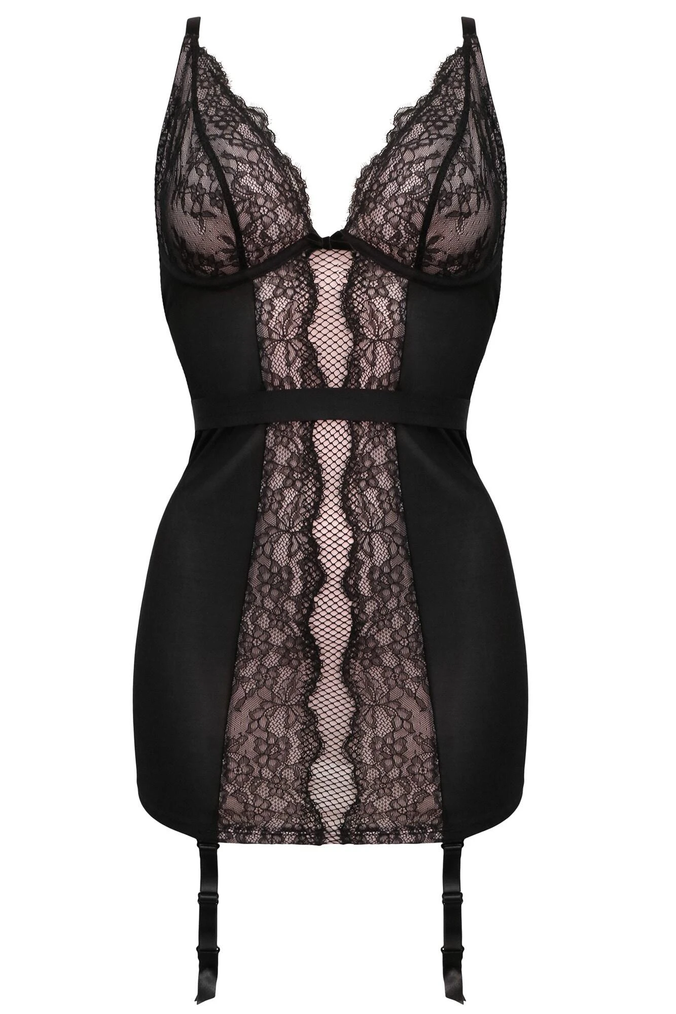 Dark Romance Underwired Cami Suspender - Black/Pink 5 Dark Romance Underwired Cami Suspender - Black/Pink - Image 5