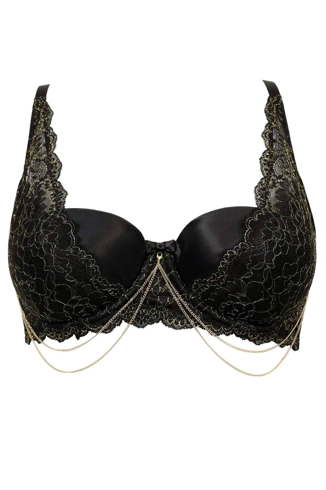 Laced In Gold Demi Padded Bra - Black/Gold 6 Laced In Gold Demi Padded Bra - Black/Gold - Image 6