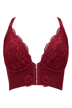 Opulence Front Fastening Underwired Bralette - Deep Red -Curve by Lingerie 265152 20220121171100