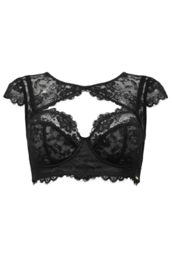 India Underwired Cap Sleeve Cami Bra - Black -Curve by Lingerie 266838 20211026123500