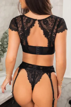 India Underwired Cap Sleeve Cami Bra - Black -Curve by Lingerie 266840 20211026123500