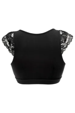 For Your Eyes Only Tie Front Bralette - Black -Curve by Lingerie 267554 20211102144900