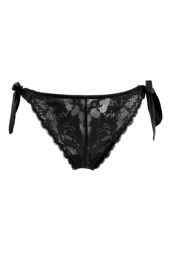 For Your Eyes Only Tie Side Briefs - Black -Curve by Lingerie 267564 20211102150500