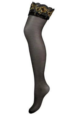 Laced In Gold Padded Set - Black/Gold -Curve by Lingerie 268221 20211105142500