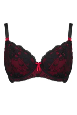 Amour Balconette Set - Black/Scarlet -Curve by Lingerie 268224 20230830165700