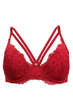 Statement Padded Bra - Red -Curve by Lingerie 269384 20211229101200