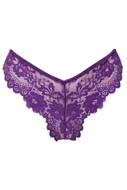 India Eyelash Lace V Brief - Blackberry -Curve by Lingerie 270785 20221117163000
